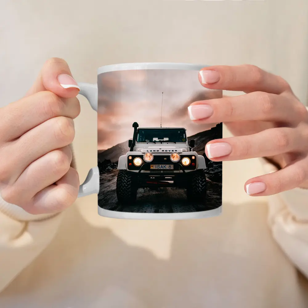 Land Rover Defender White Off Road Trail – Mugs