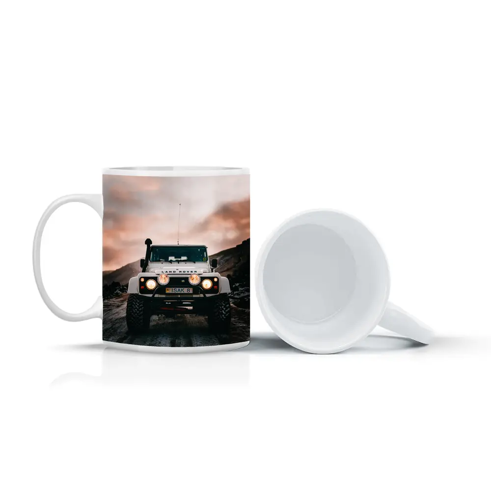 Land Rover Defender White Off Road Trail – Mugs