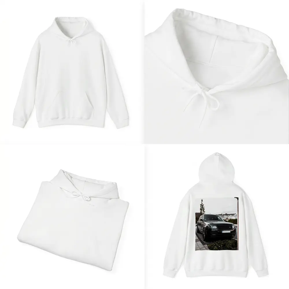 Black Range Rover Parked Residential Street – Hoodies