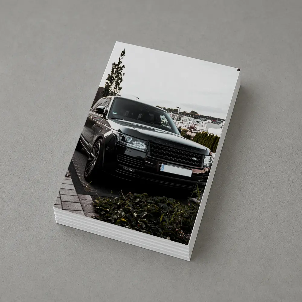 Black Range Rover Parked Residential Street – Postcards