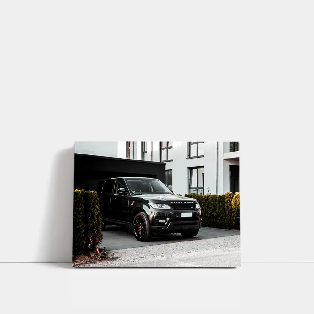Black Range Rover Sport Parked Outside House – Wall Art