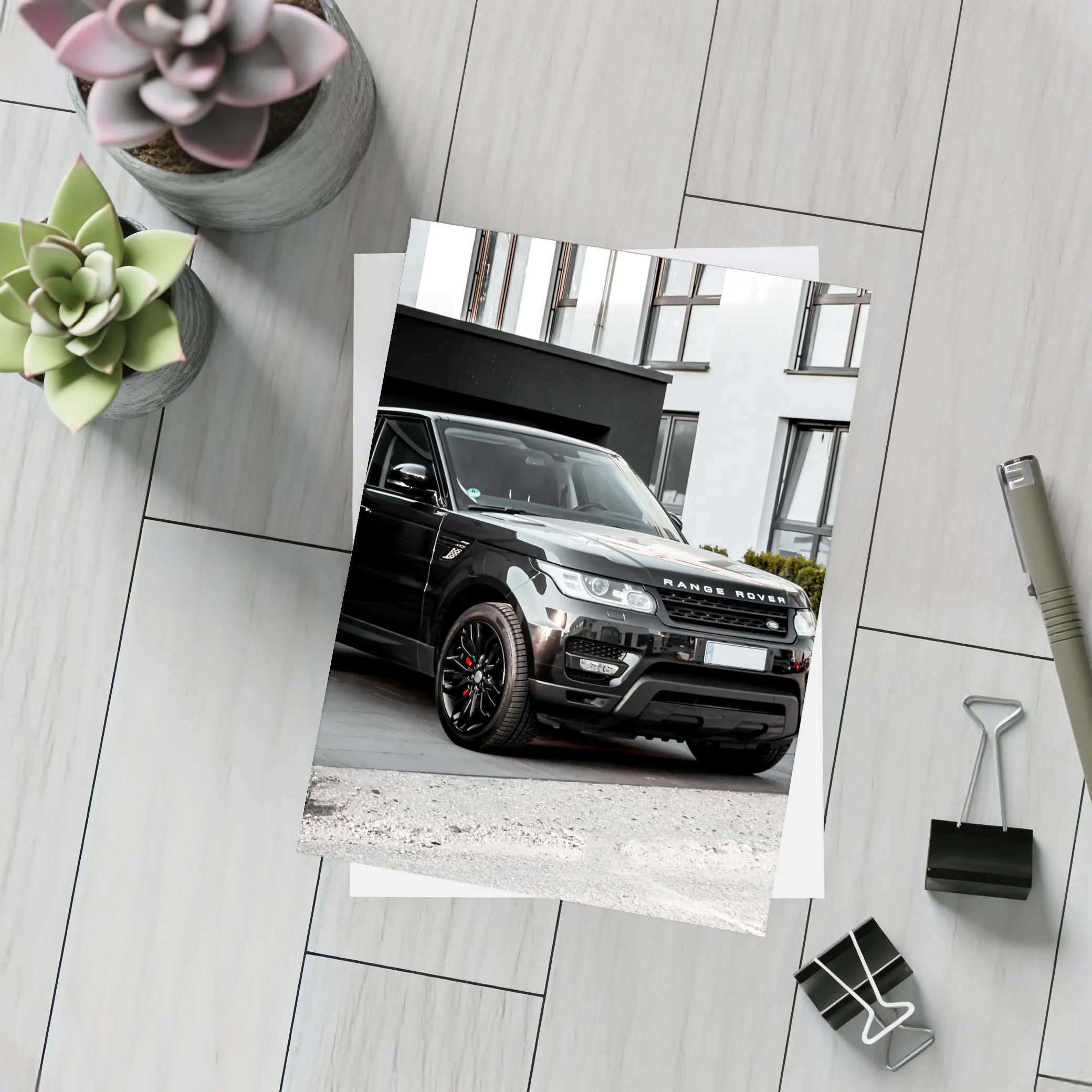 Black Range Rover Sport Parked Outside House – Postcards