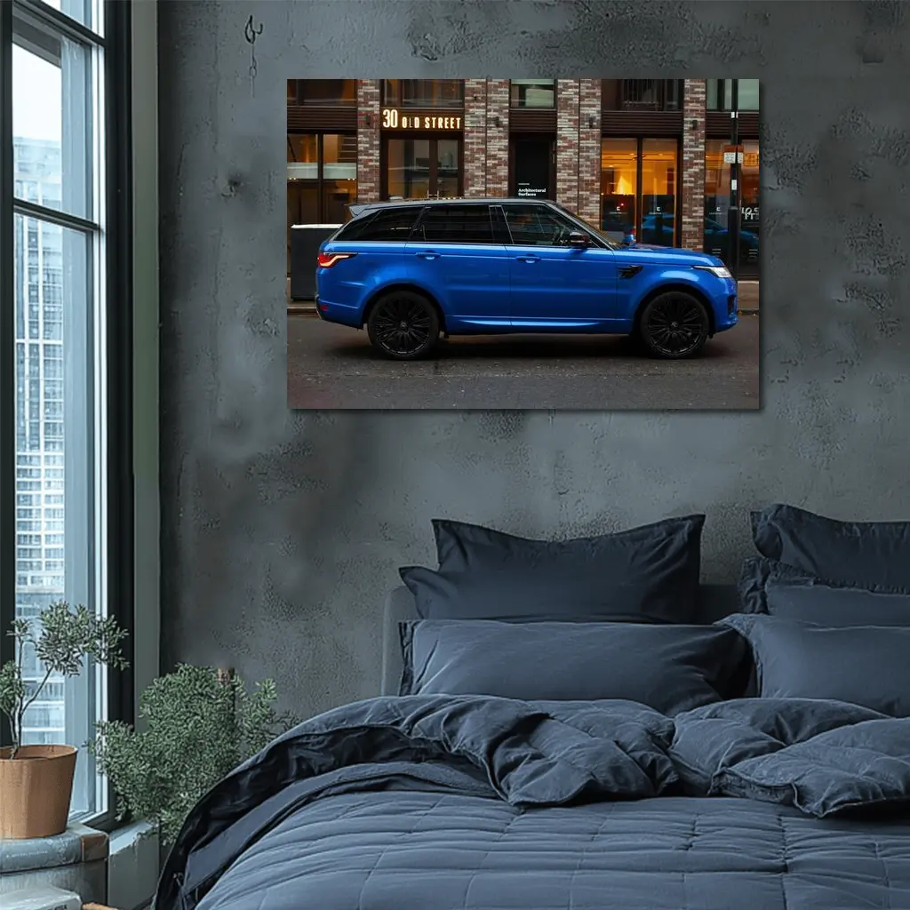 Range Rover Sport Blue City Street – Wall Art