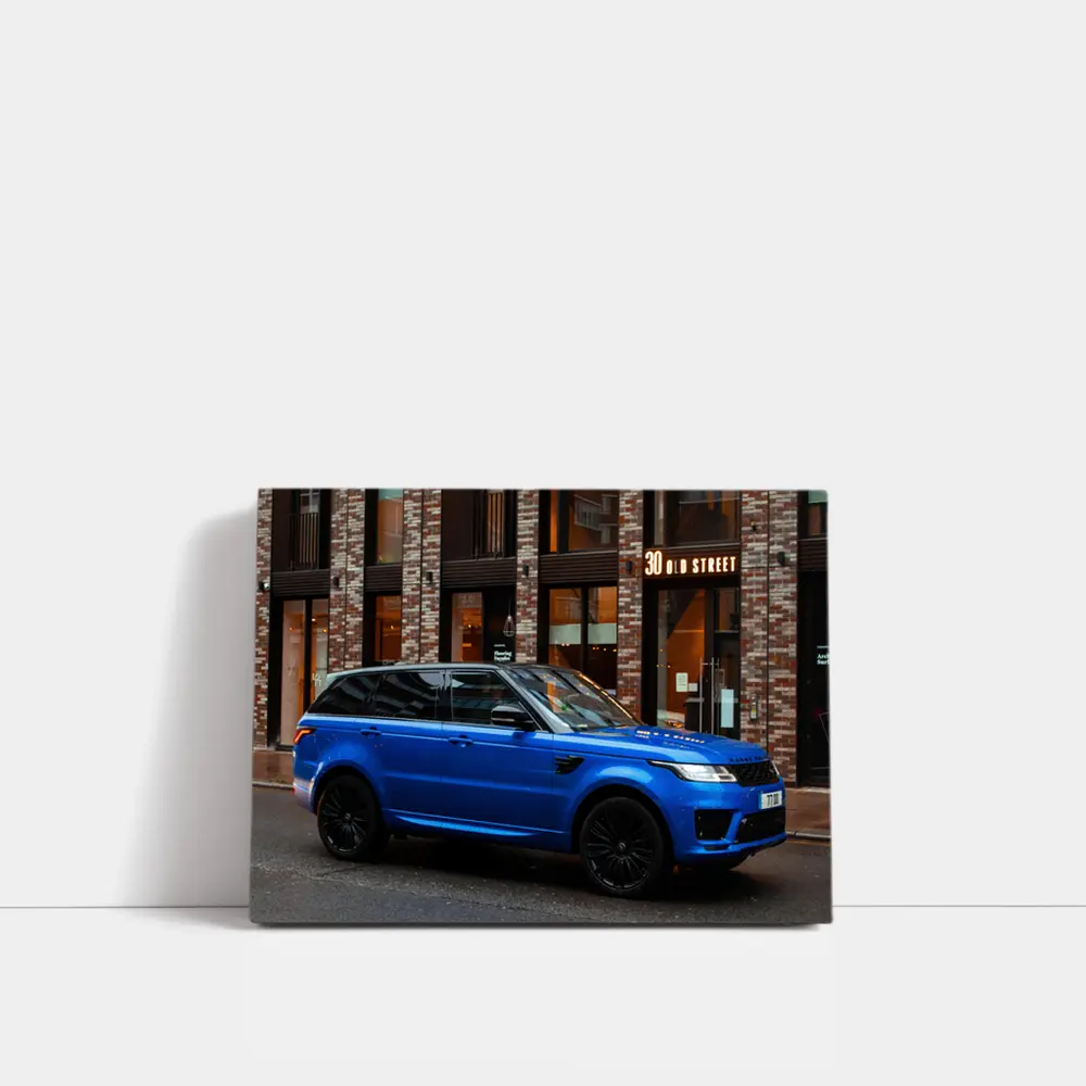 Range Rover Sport Blue Urban Street Scene – Wall Art