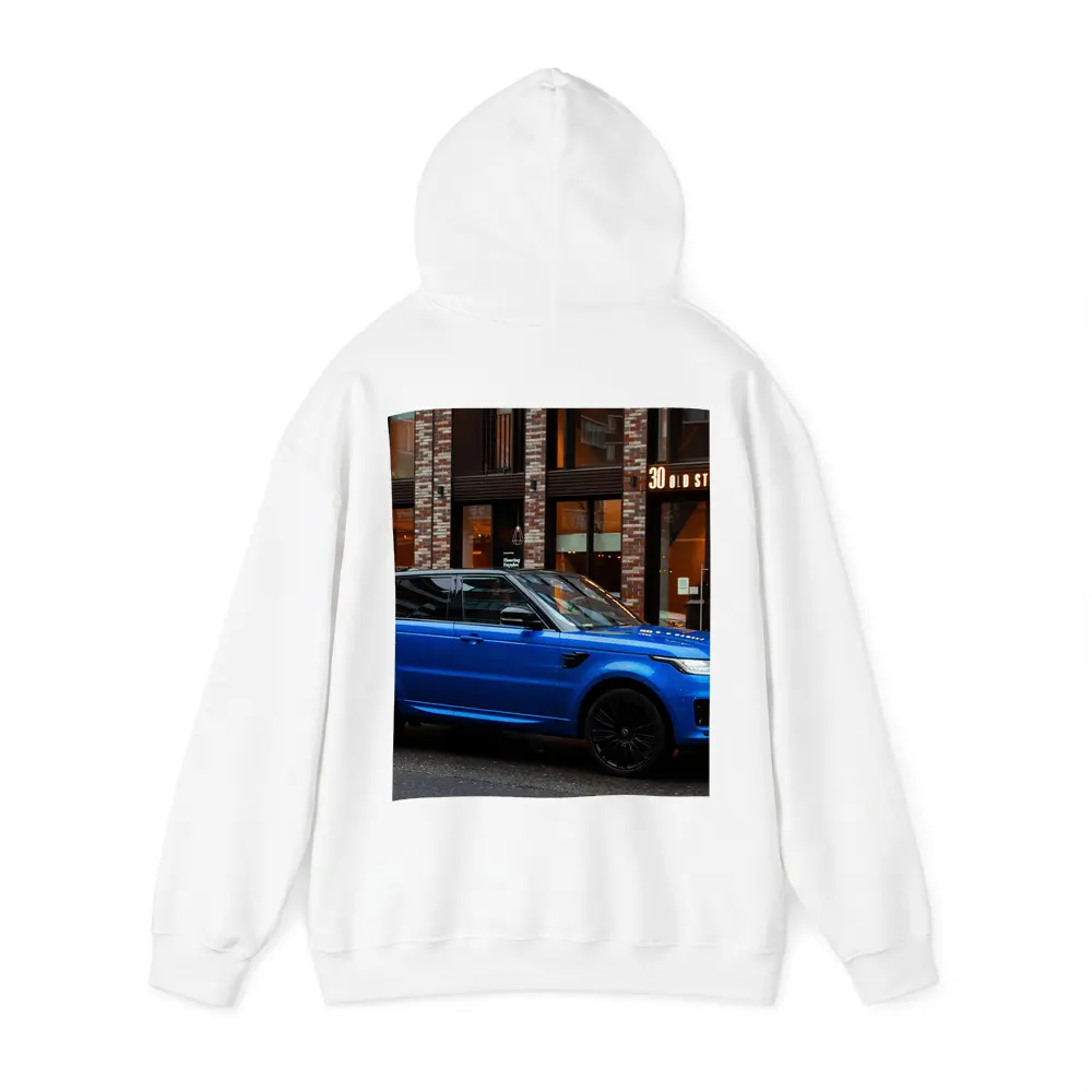 Range Rover Sport Blue Urban Street Scene – Hoodies
