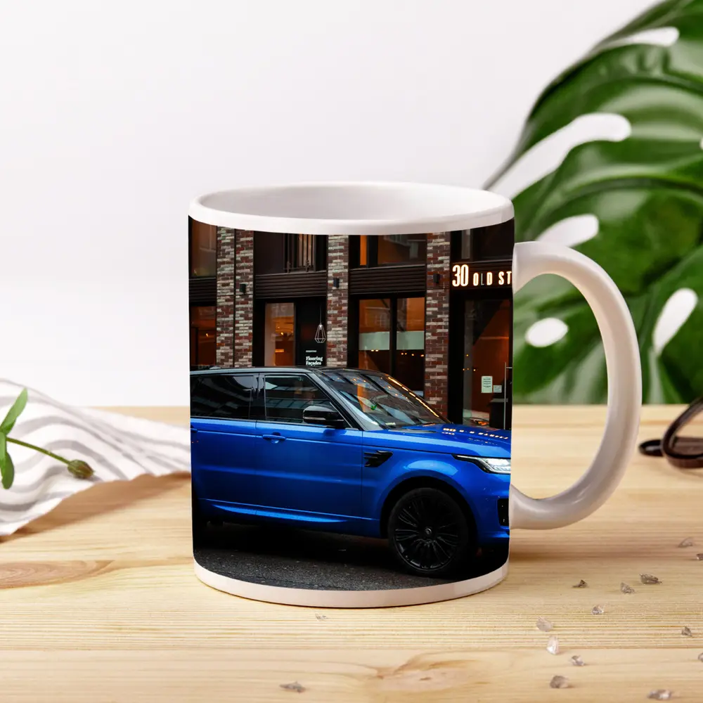 Range Rover Sport Blue Urban Street Scene – Mugs