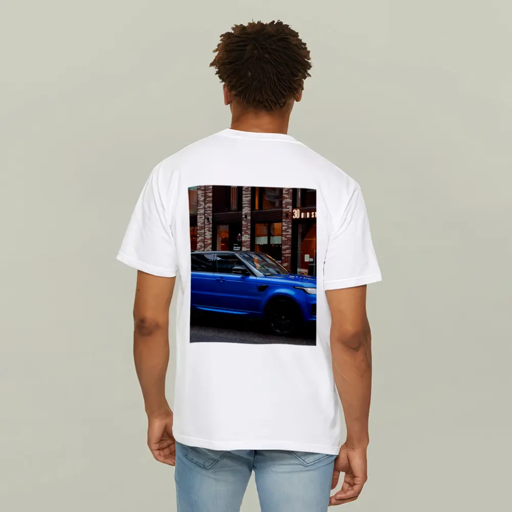 Range Rover Sport Blue Urban Street Scene – T-Shirts
