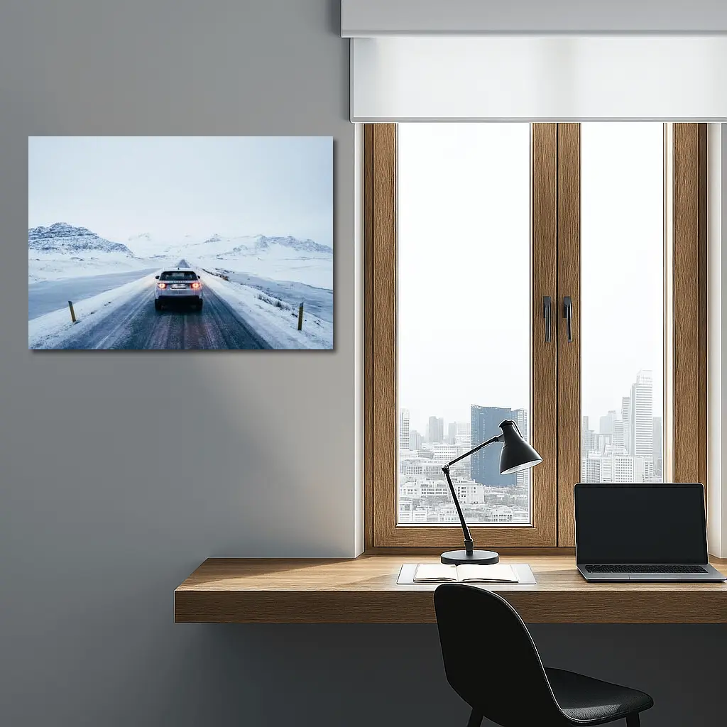 Land Rover Discovery Snowy Mountain Road – Wall Art