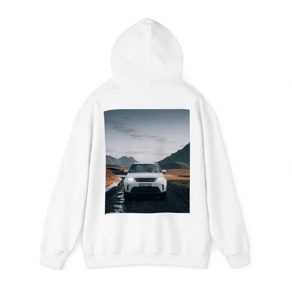Land Rover Discovery on Rugged Mountain Road – Hoodies