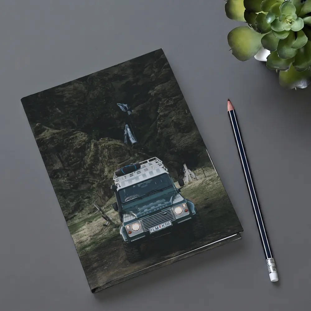 Land Rover Defender Dark Canyon Waterfall – Notebooks