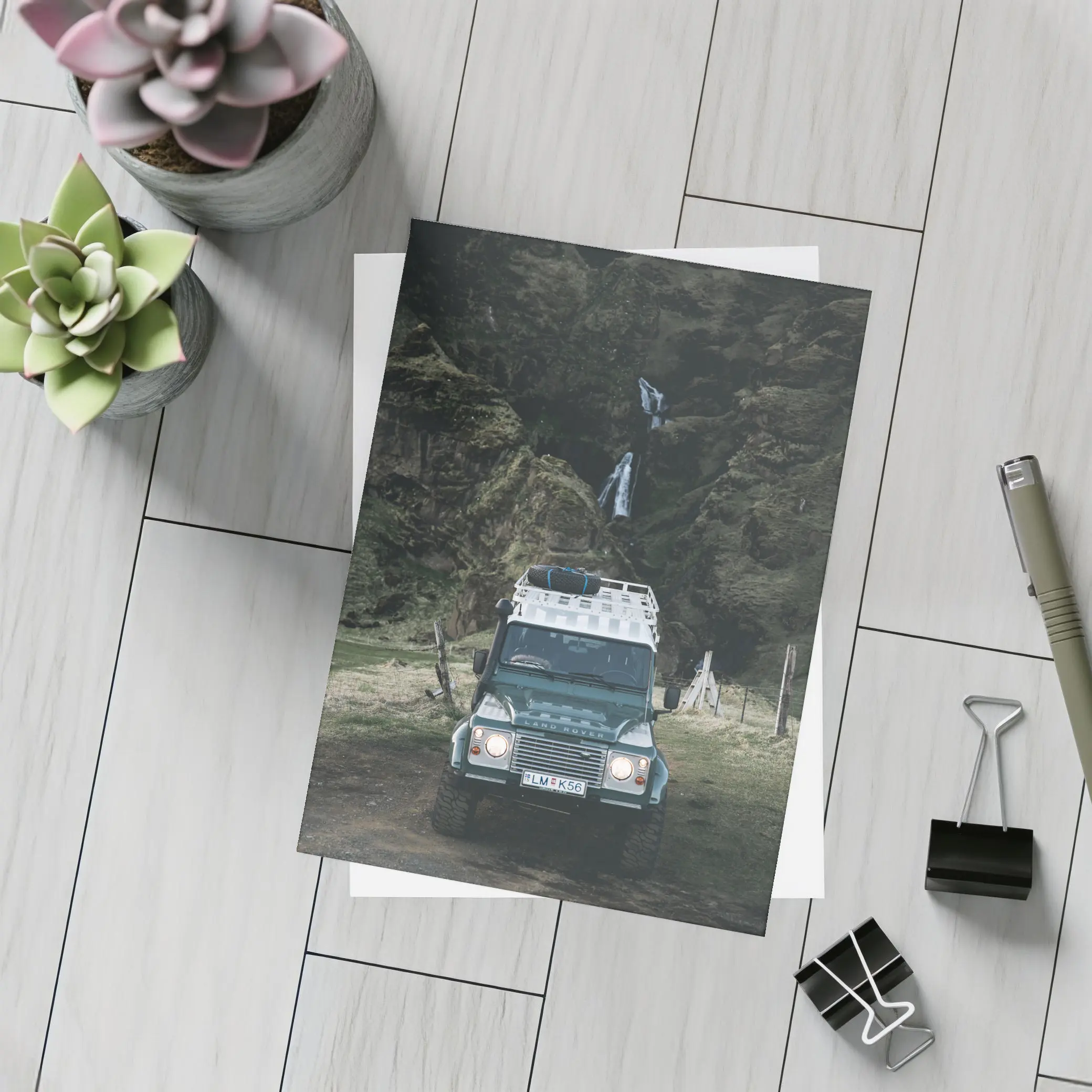 Land Rover Defender Dark Canyon Waterfall – Postcards