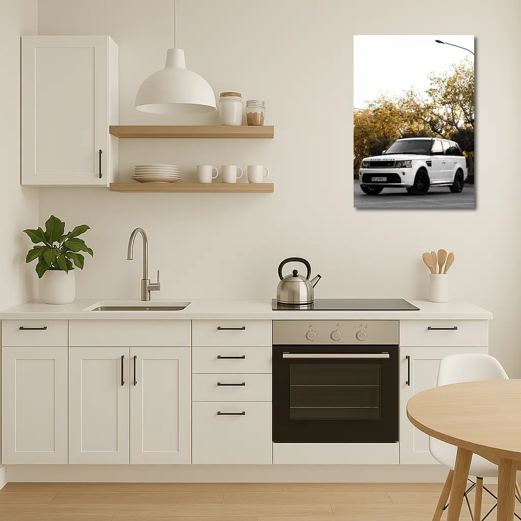 Range Rover Sport White SUV Autumn Trees – Wall Art