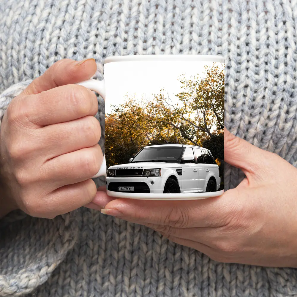 Range Rover Sport White SUV Autumn Trees – Mugs