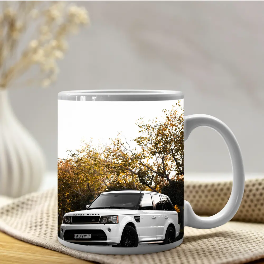 Range Rover Sport White SUV Autumn Trees – Mugs