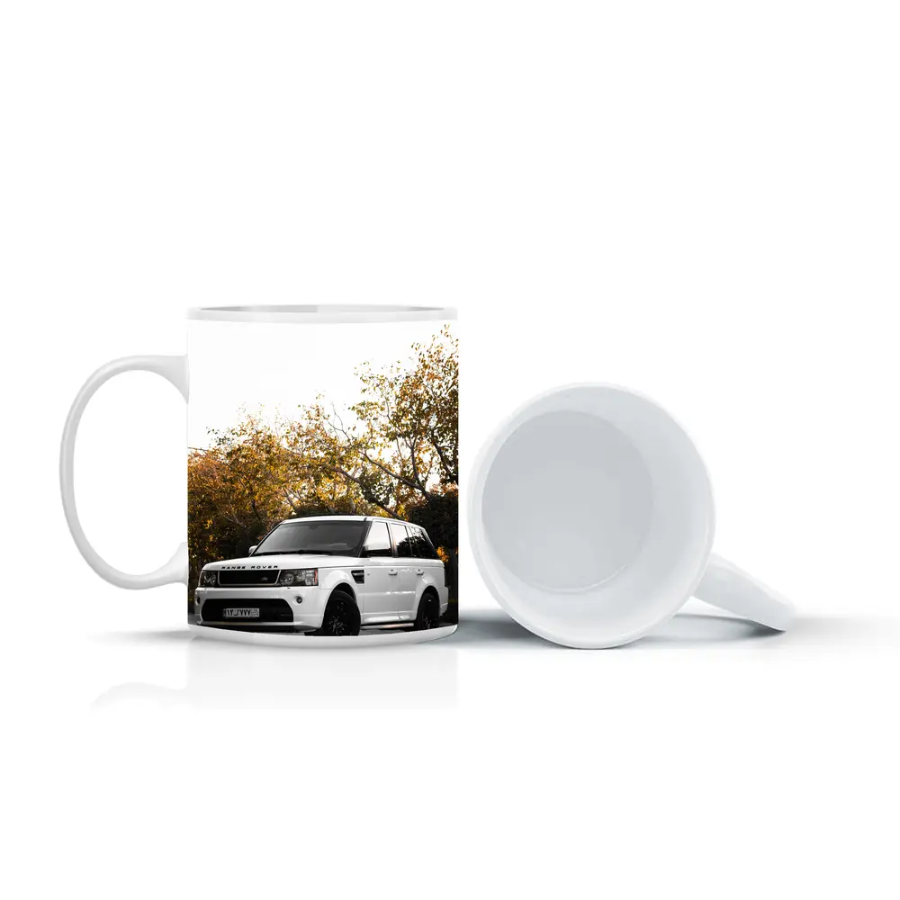 Range Rover Sport White SUV Autumn Trees – Mugs