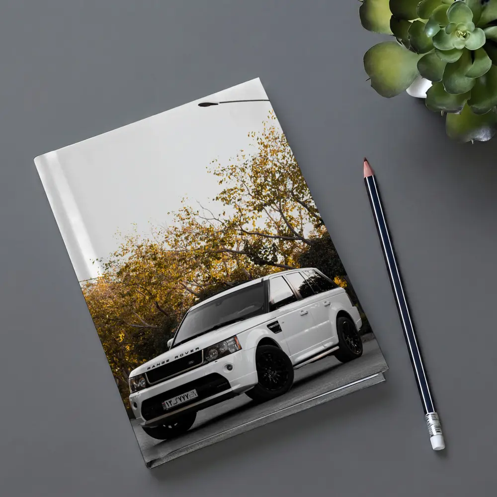 Range Rover Sport White SUV Autumn Trees – Notebooks