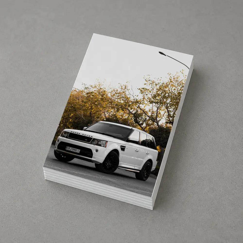 Range Rover Sport White SUV Autumn Trees – Postcards