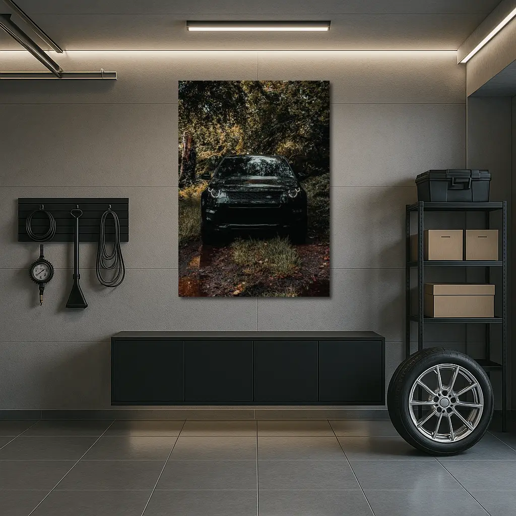 Black Land Rover Discovery Forest Trail – Wall Art
