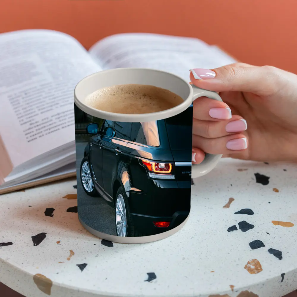 Range Rover Sport Black SUV Parking Lot – Mugs