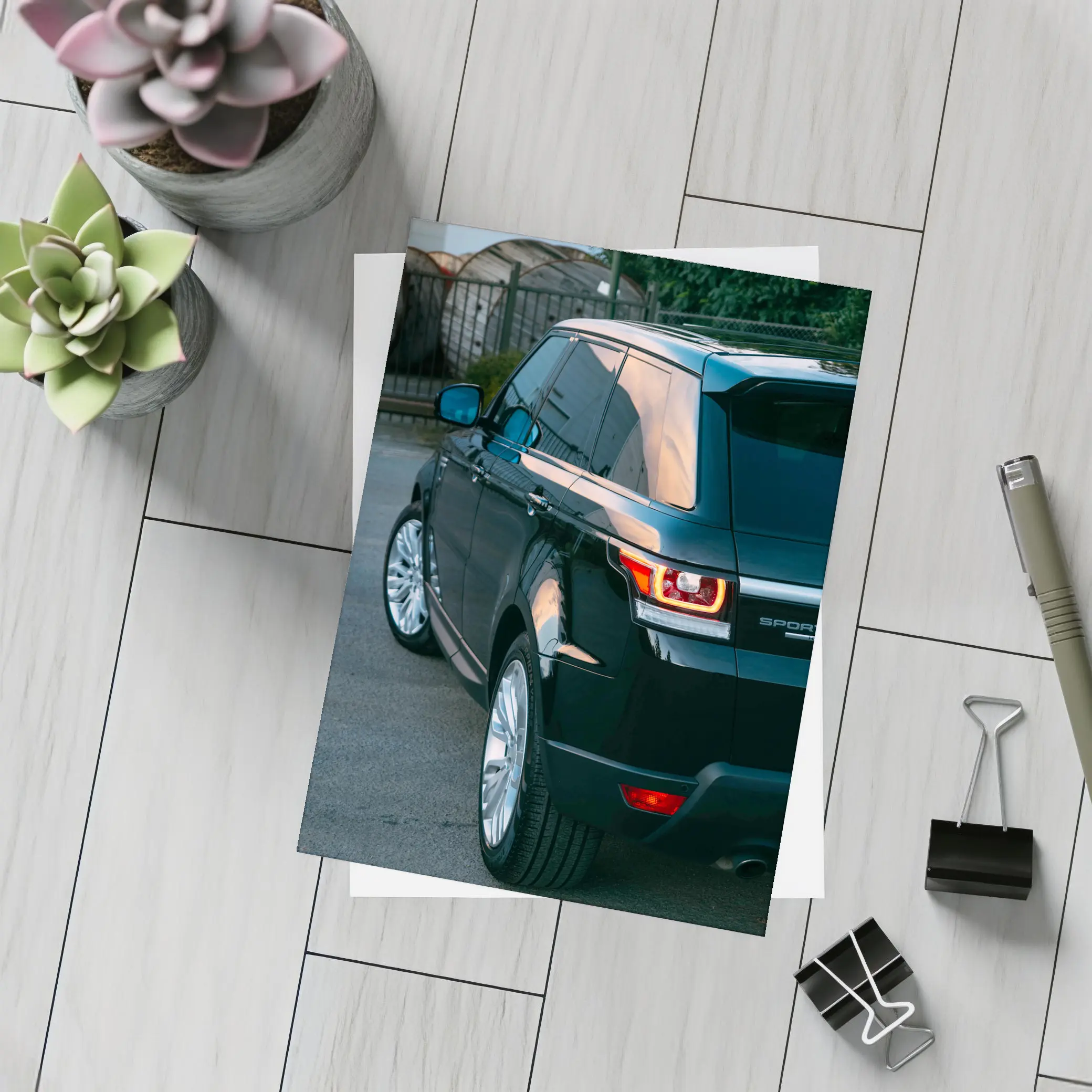 Range Rover Sport Black SUV Parking Lot – Postcards