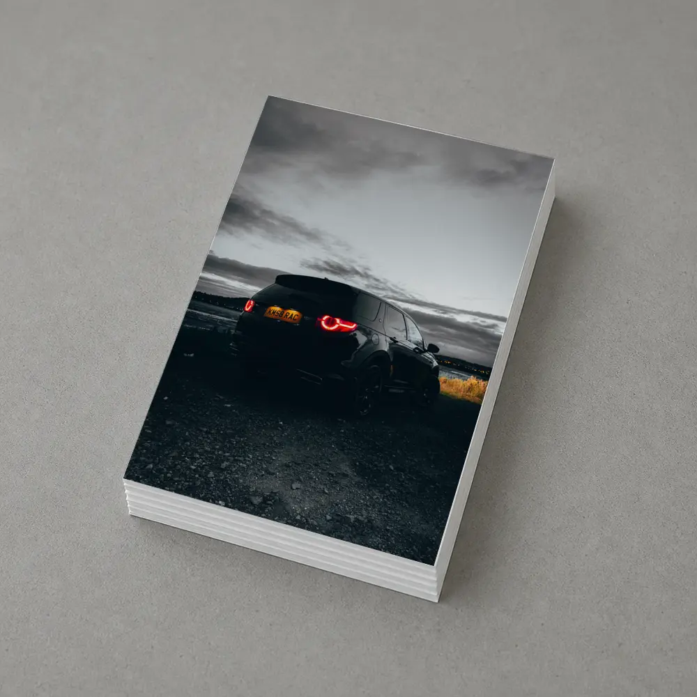 Black Land Rover Discovery Moody Dusk Sky – Postcards