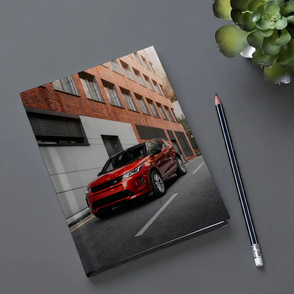 Red Land Rover Discovery Urban Street Scene – Notebooks