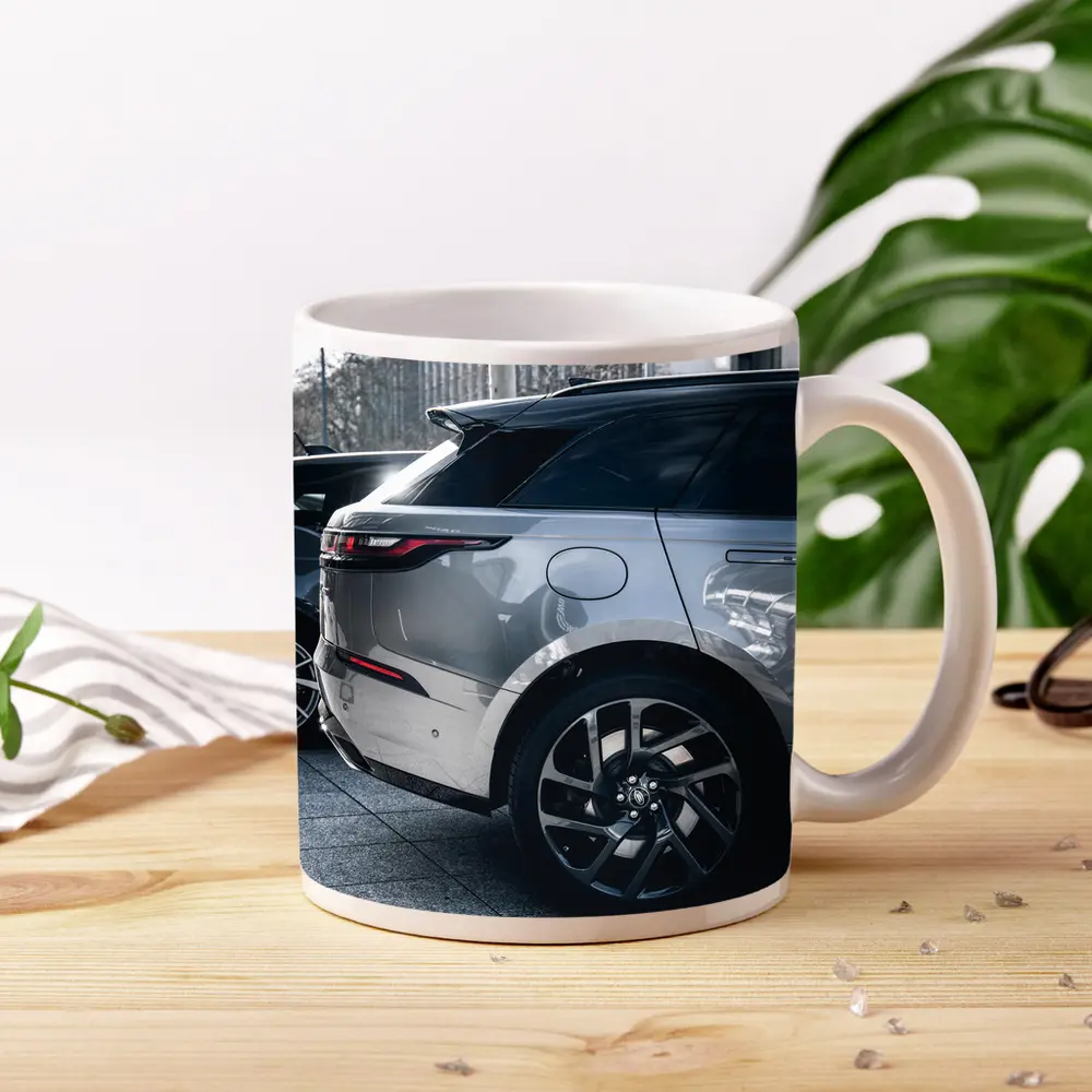 Range Rover Velar Silver SUV Urban Street – Mugs