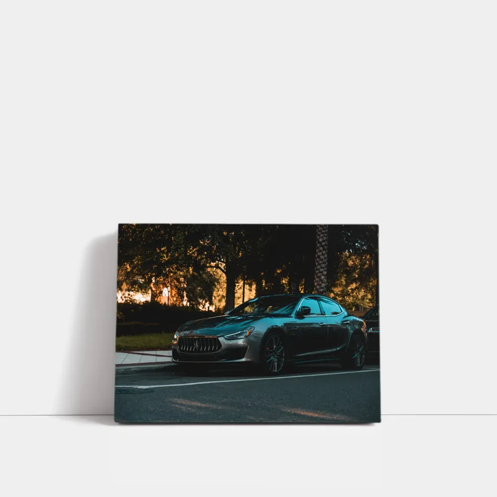 Maserati Ghibli Parked Under Evening Trees – Wall Art
