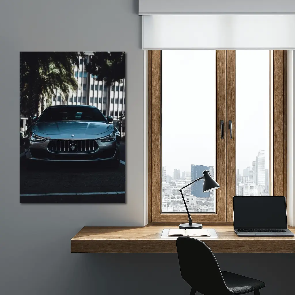 Maserati Ghibli Front View Urban Street – Wall Art