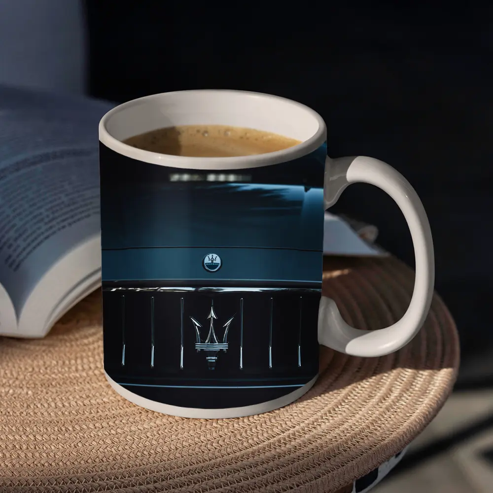 Maserati Trident Grille Dark Moody Close Up – Mugs