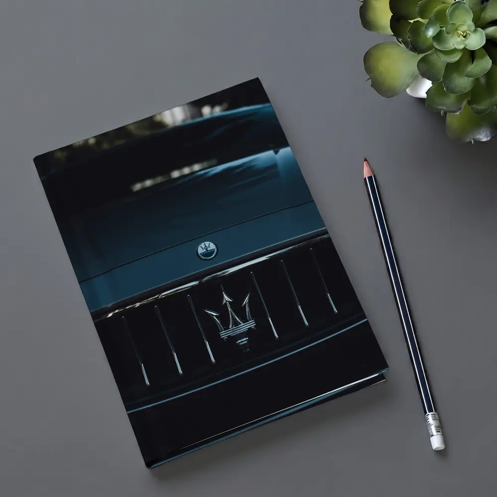 Maserati Trident Grille Dark Moody Close Up – Notebooks