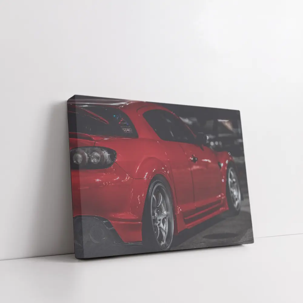 Mazda RX-8 Red Sports Car Night Scene – Wall Art