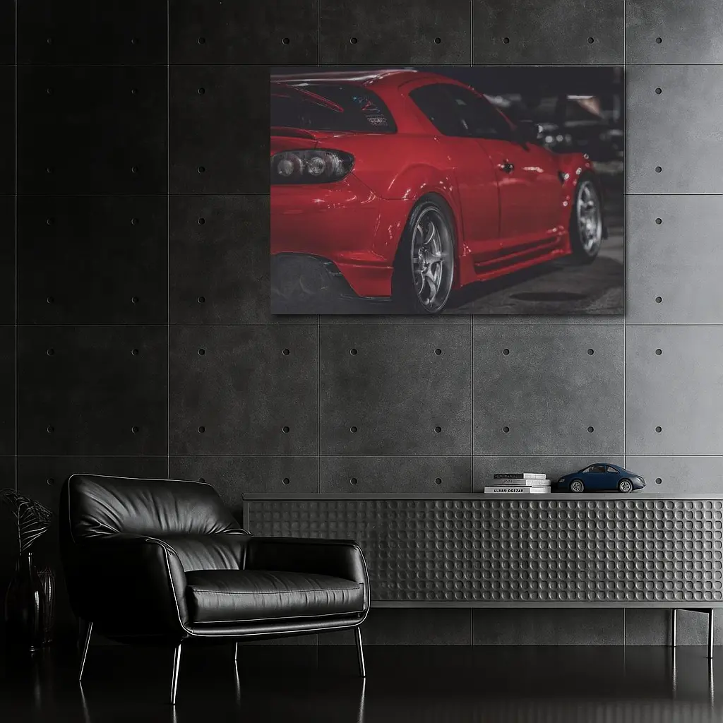 Mazda RX-8 Red Sports Car Night Scene – Wall Art