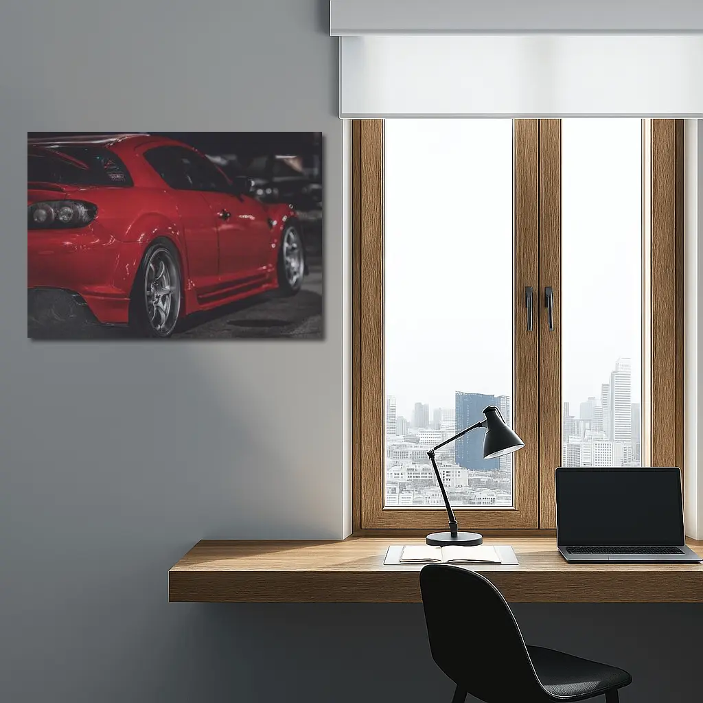 Mazda RX-8 Red Sports Car Night Scene – Wall Art