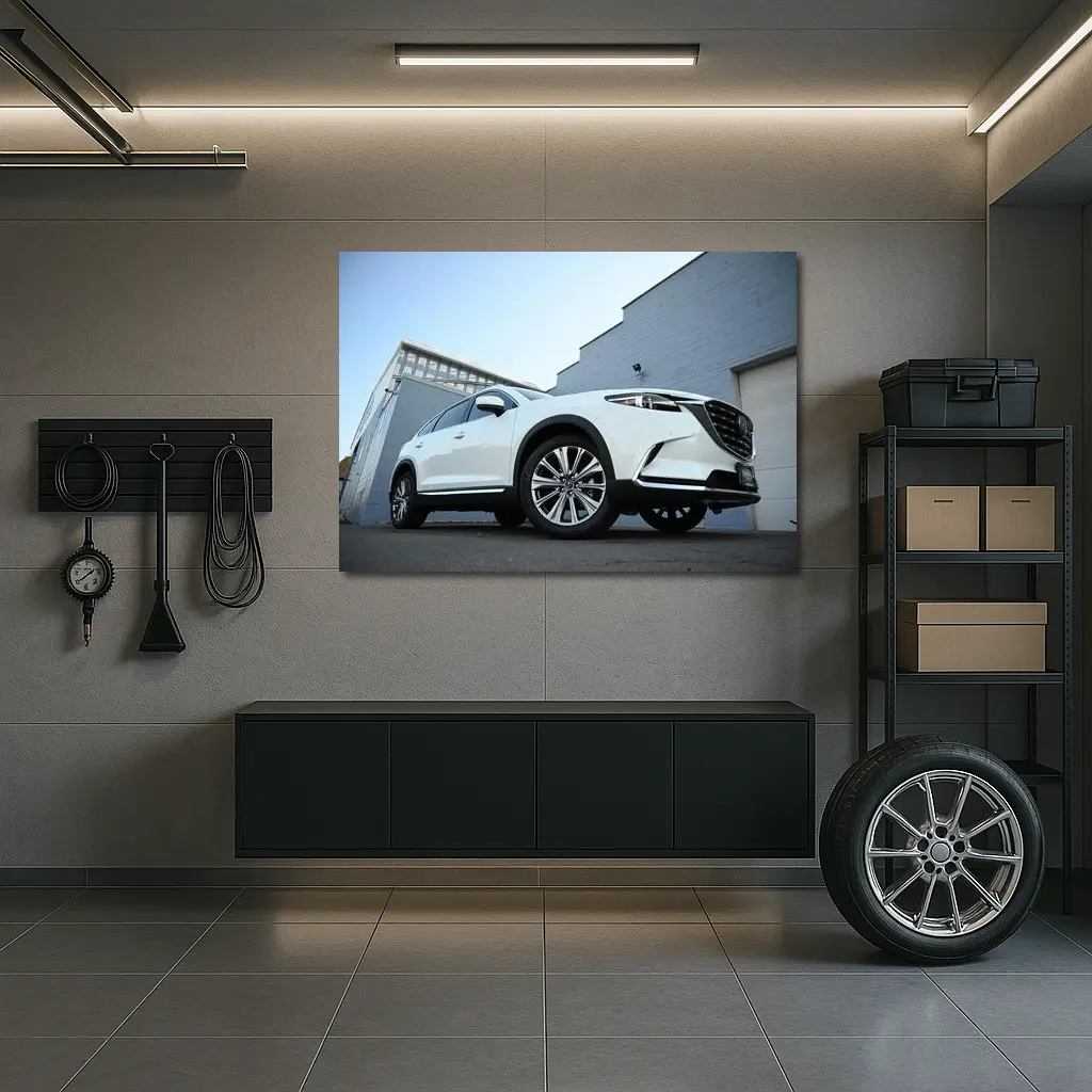 Mazda CX-9 White SUV Urban Street – Wall Art