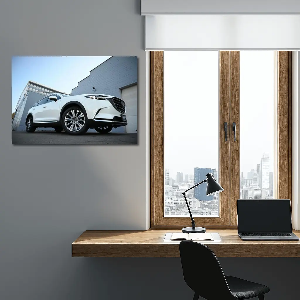 Mazda CX-9 White SUV Urban Street – Wall Art