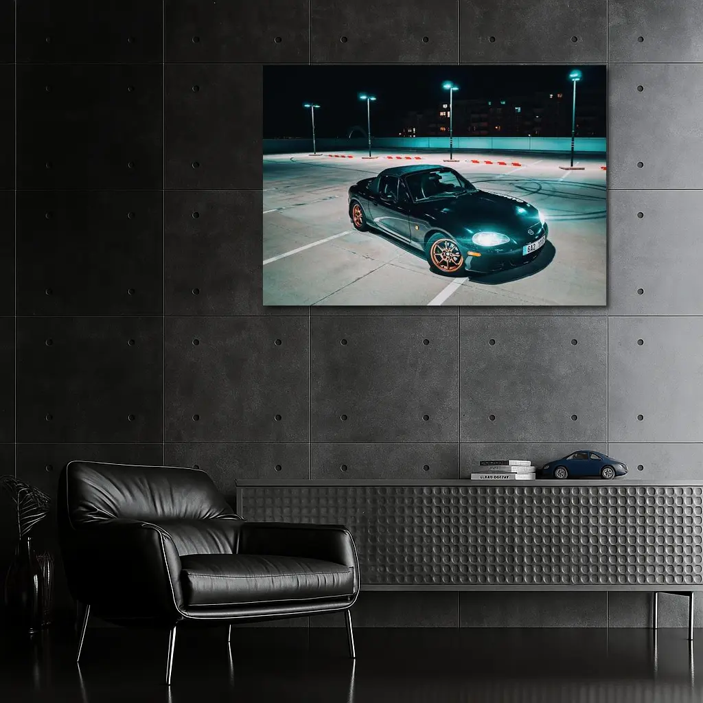 Mazda MX-5 Night Parking Lot Dark – Wall Art