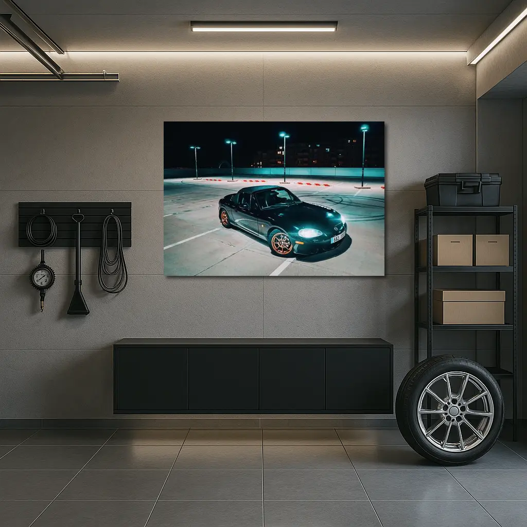 Mazda MX-5 Night Parking Lot Dark – Wall Art