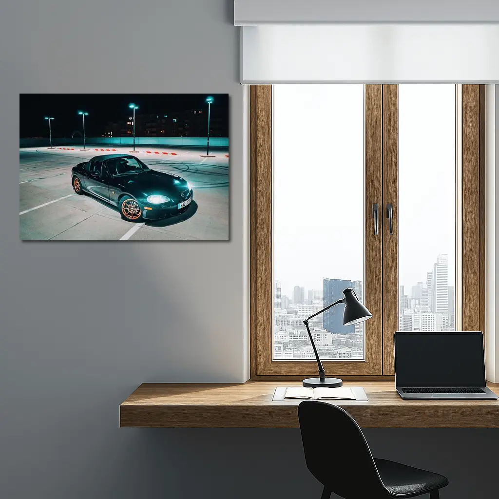 Mazda MX-5 Night Parking Lot Dark – Wall Art