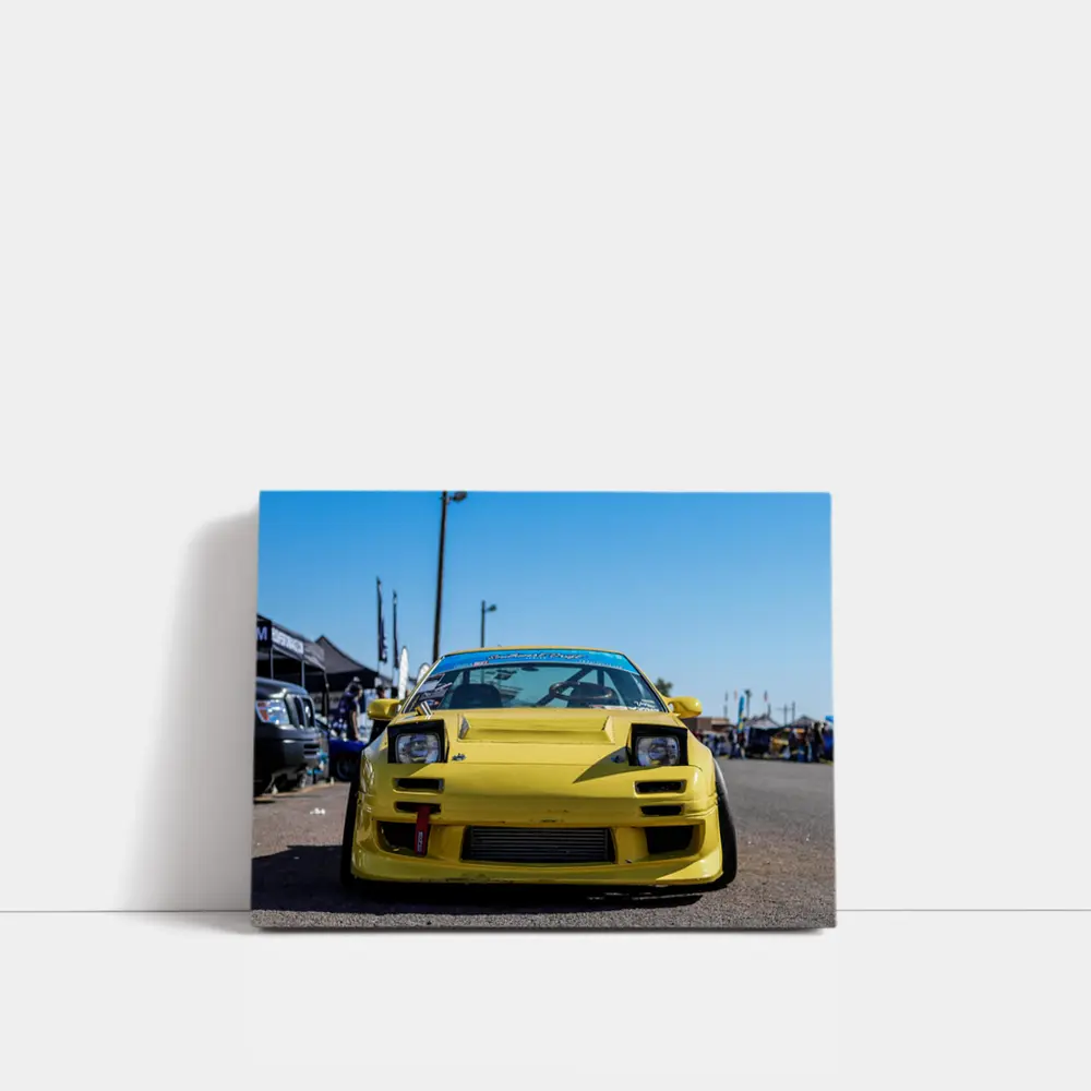 Yellow Nissan 240SX Widebody at Car Show – Wall Art