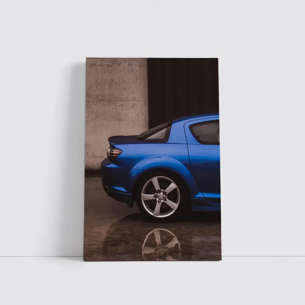 Mazda RX-8 Blue Rear Garage Setting – Wall Art