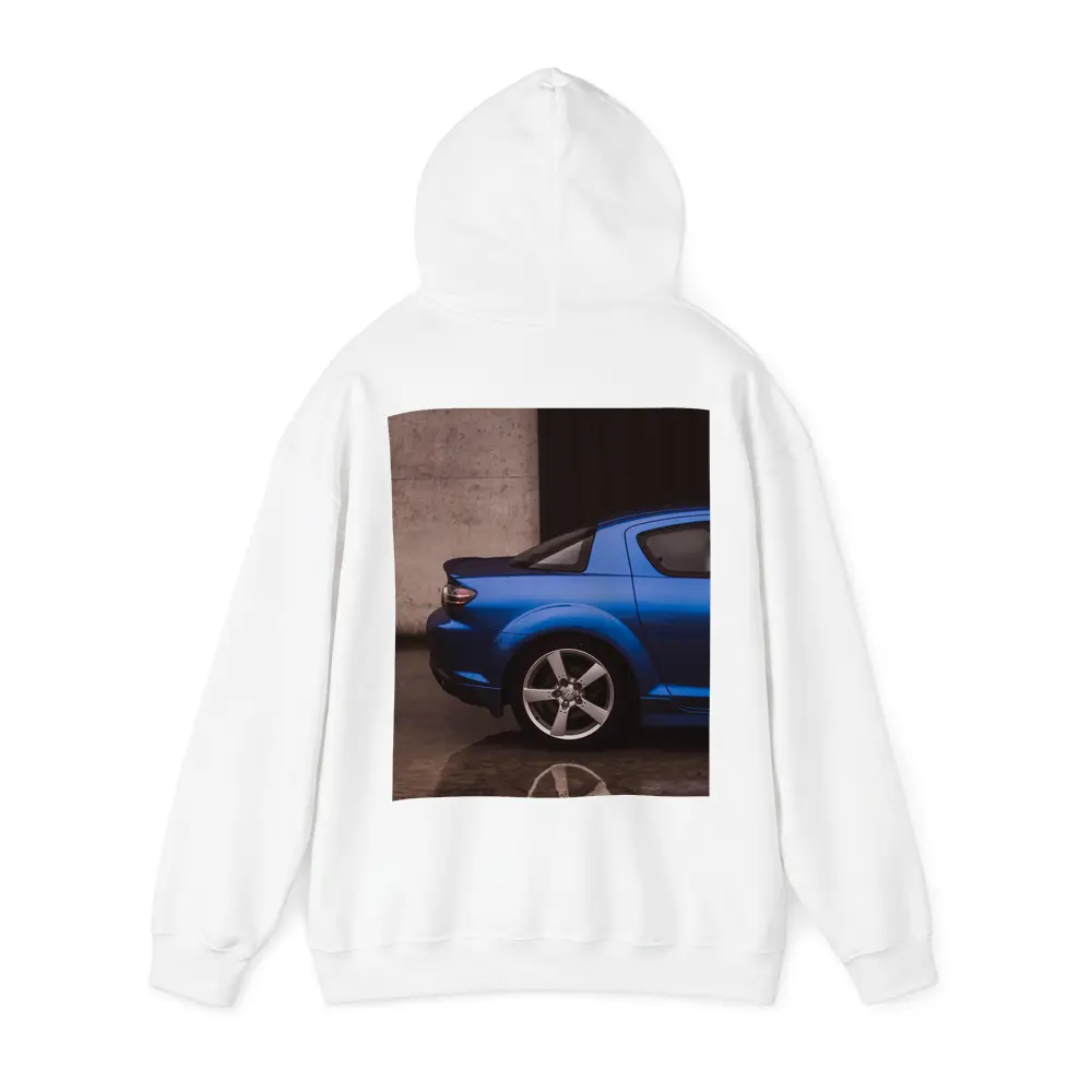 Mazda RX-8 Blue Rear Garage Setting – Hoodies
