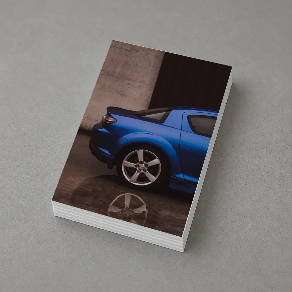 Mazda RX-8 Blue Rear Garage Setting – Postcards