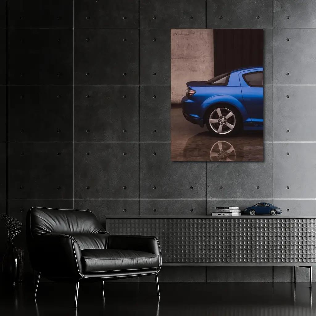 Mazda RX-8 Blue Rear Garage Setting – Wall Art