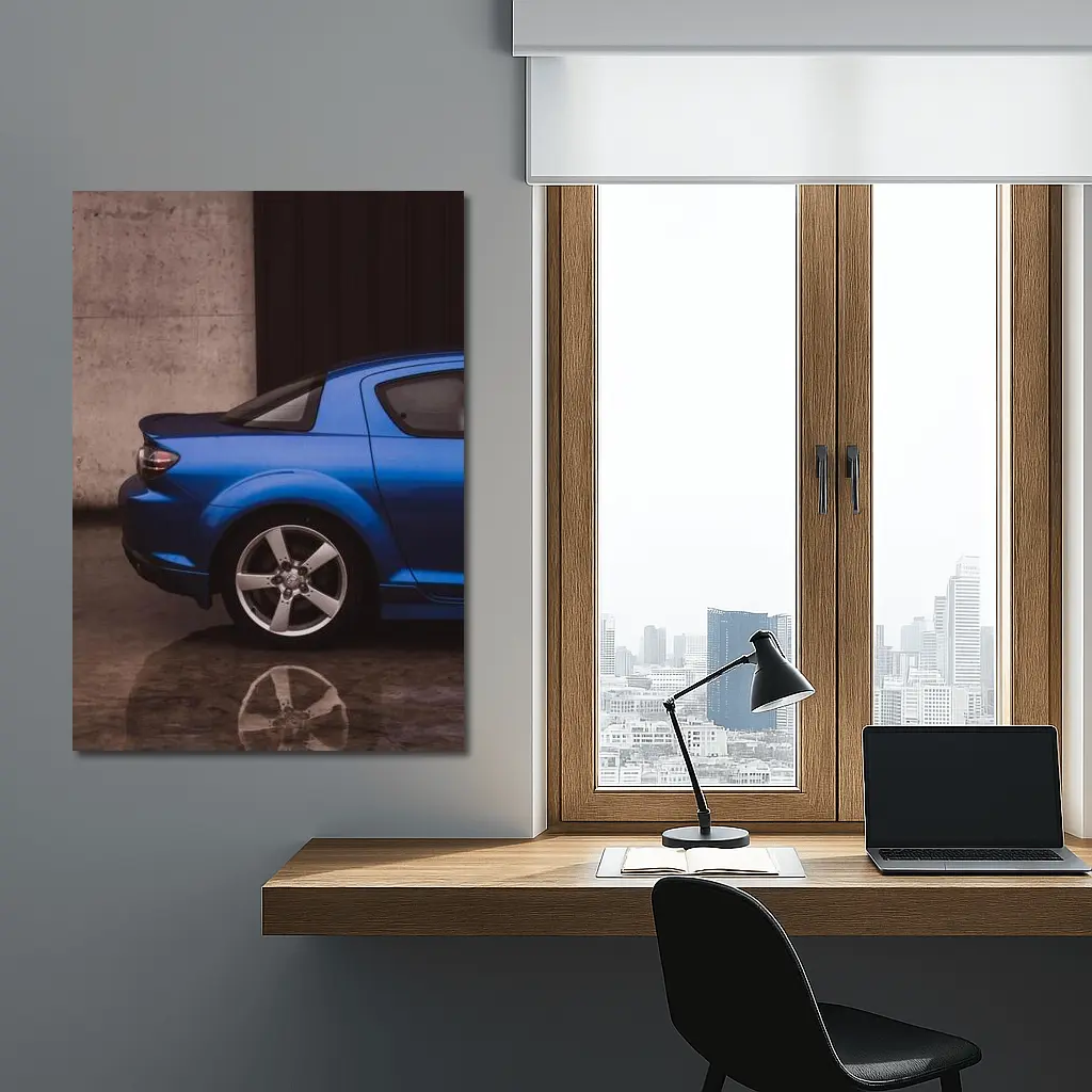 Mazda RX-8 Blue Rear Garage Setting – Wall Art