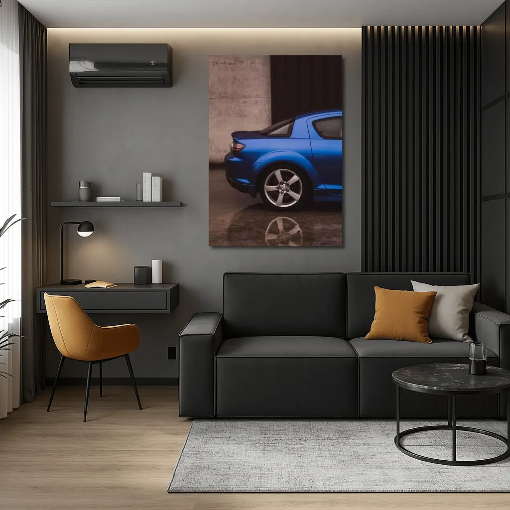 Mazda RX-8 Blue Rear Garage Setting – Wall Art