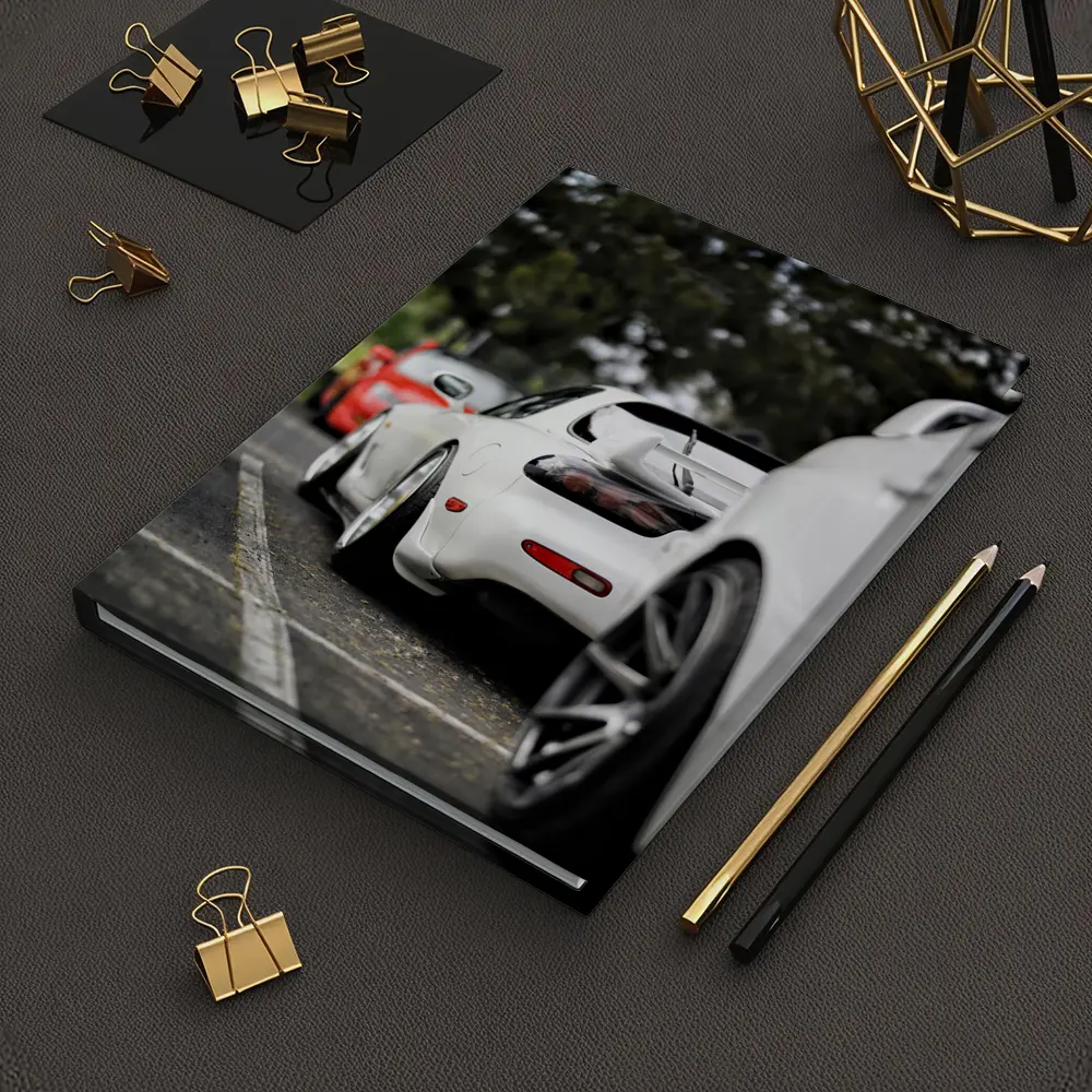 Mazda RX-7 White Stance Car Meet Parking – Notebooks