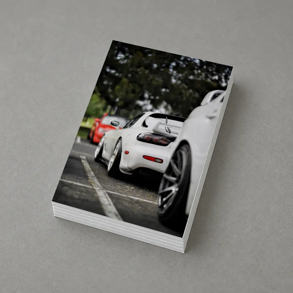 Mazda RX-7 White Stance Car Meet Parking – Postcards