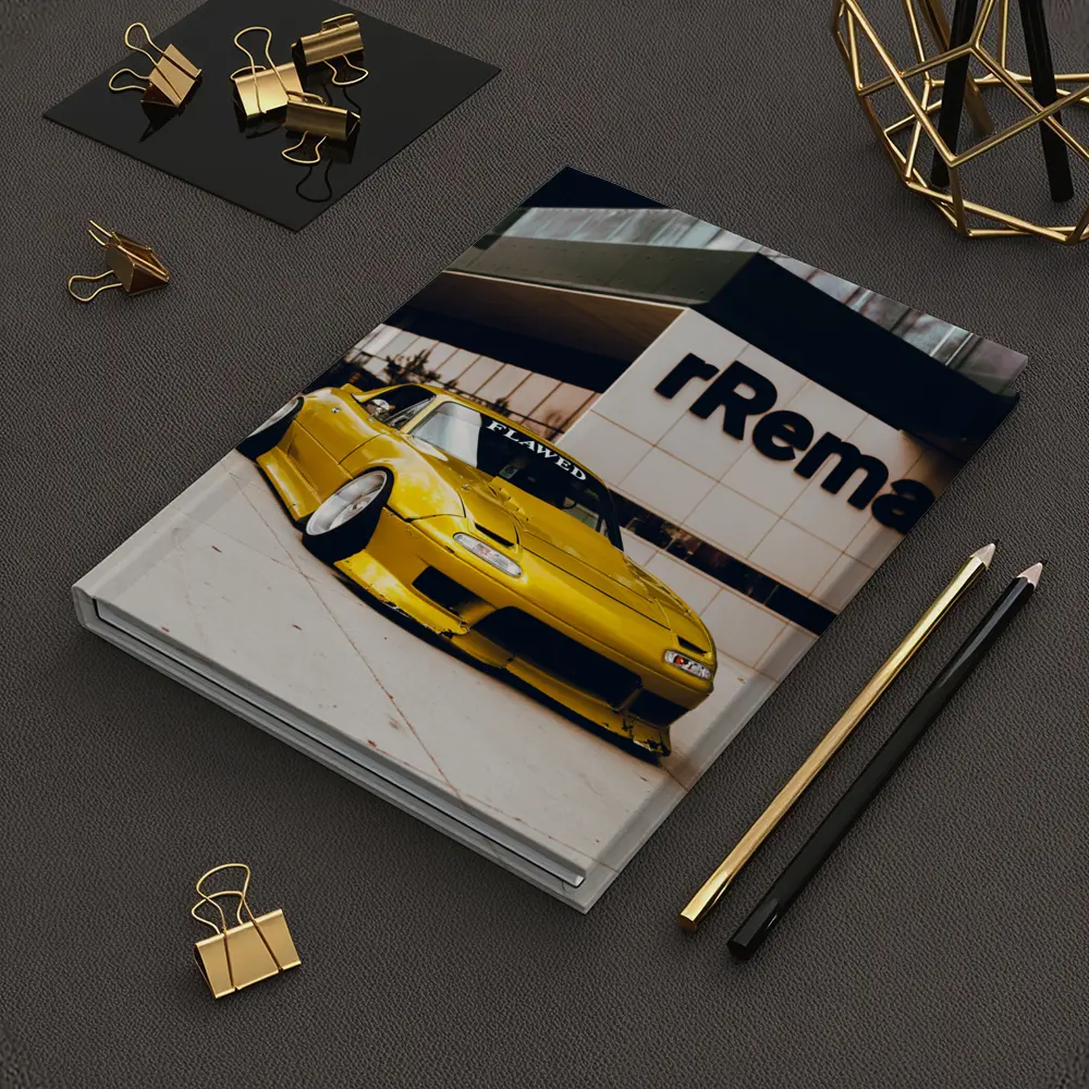 Yellow Mazda MX5 Slammed Street Night – Notebooks