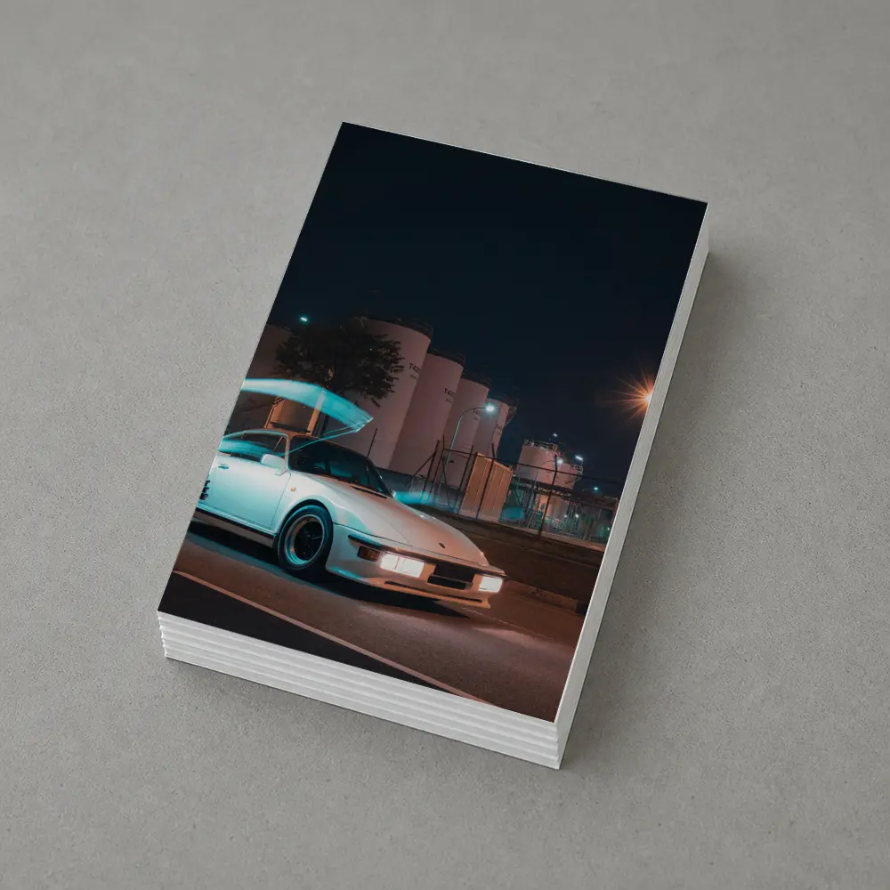 Porsche 911 Turbo White Night Street – Postcards
